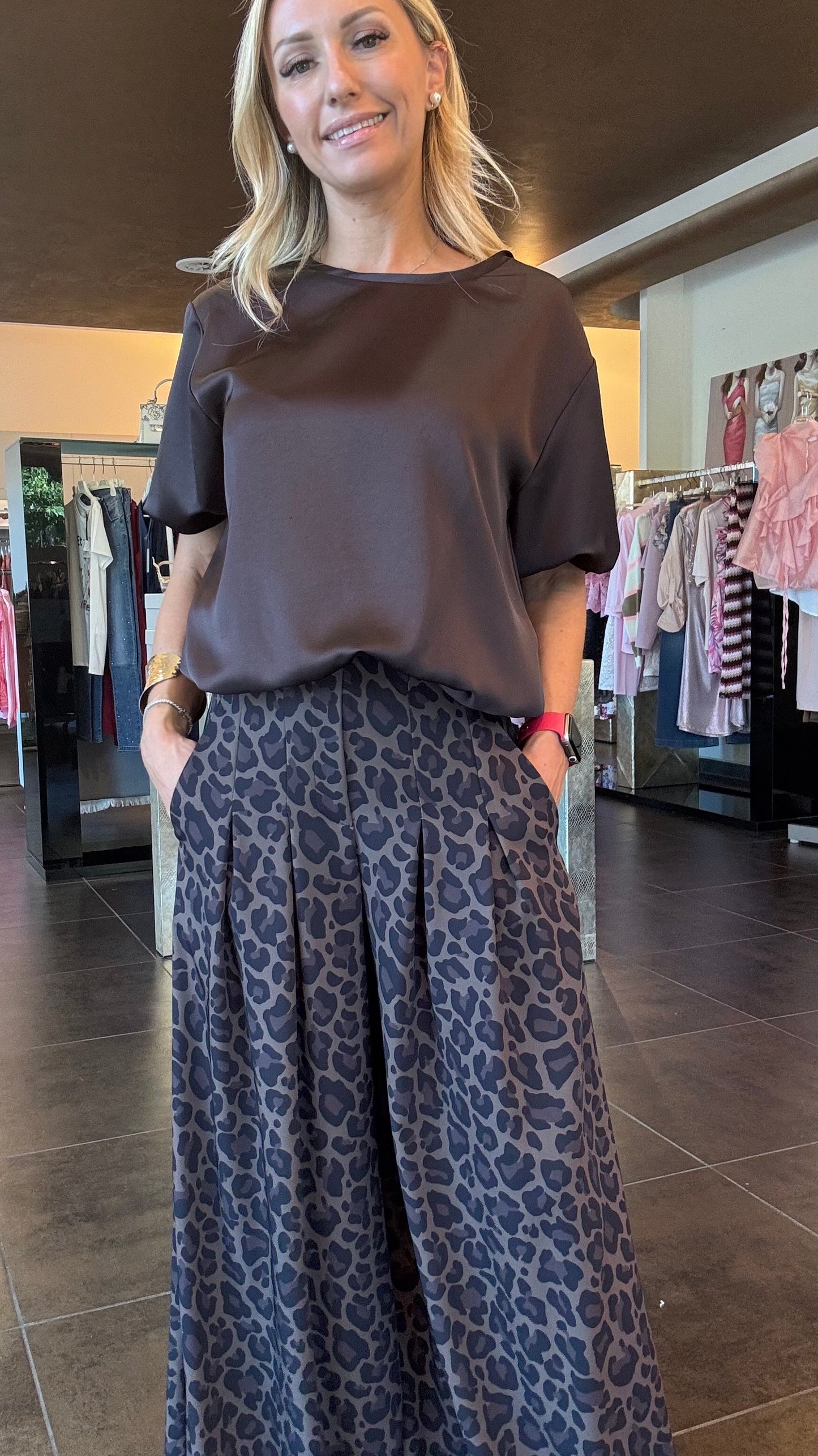 IMPERIAL- PANTALONE PALAZZO PINCE P5Y9KILC
