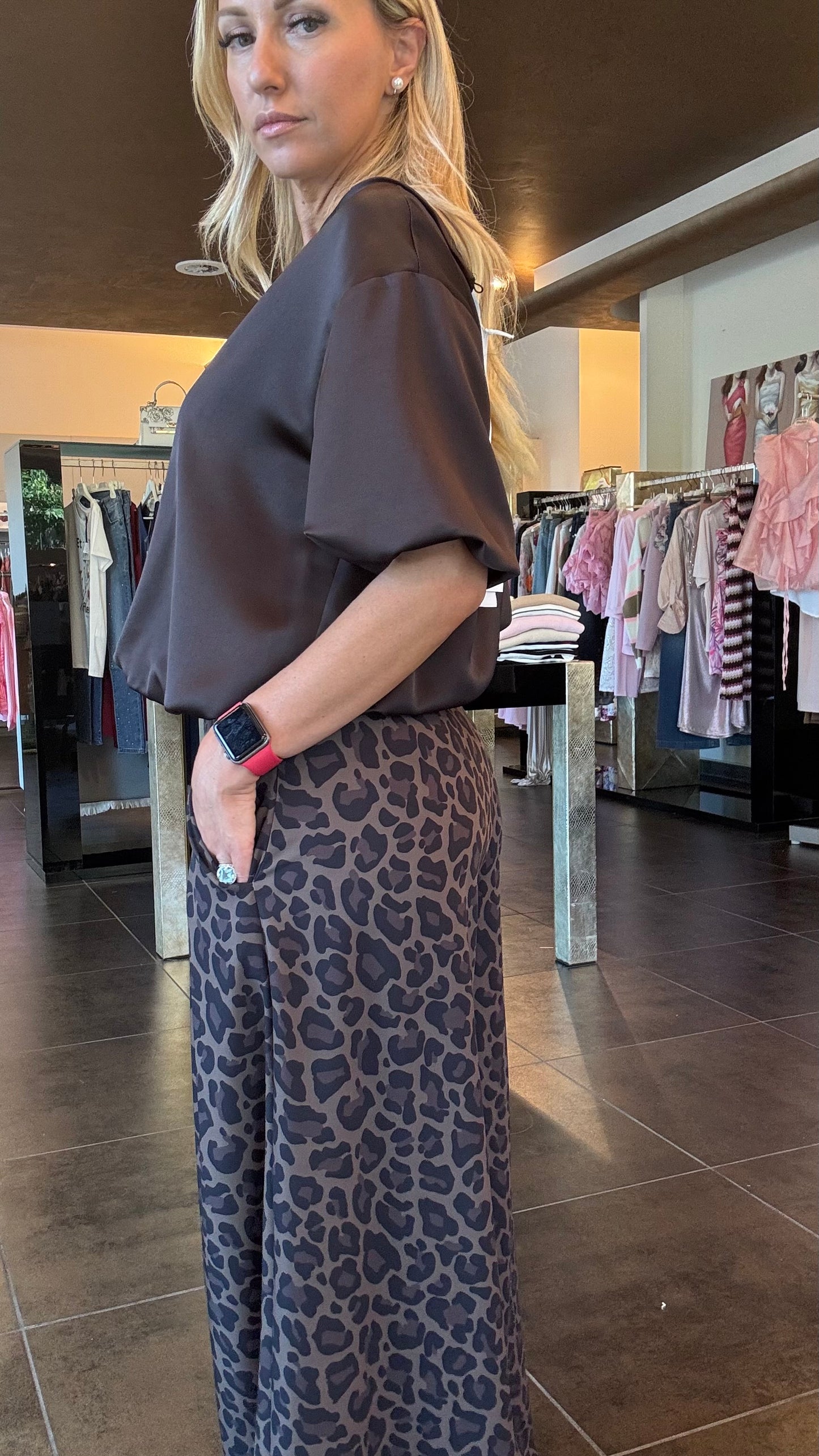 IMPERIAL- PANTALONE PALAZZO PINCE P5Y9KILC
