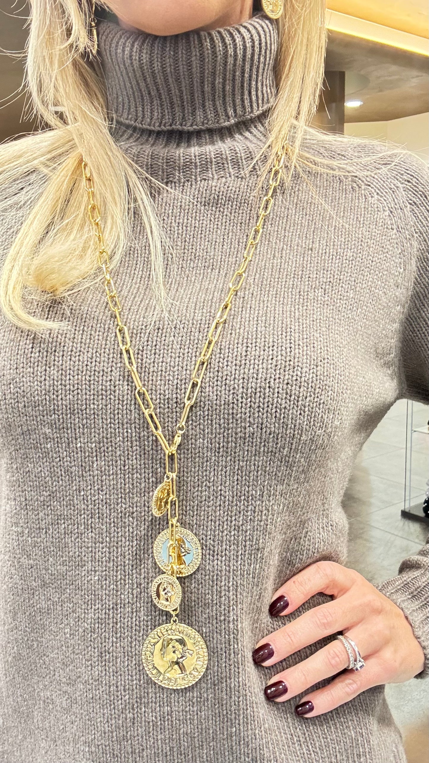 COLLANA MONETE LUNGA