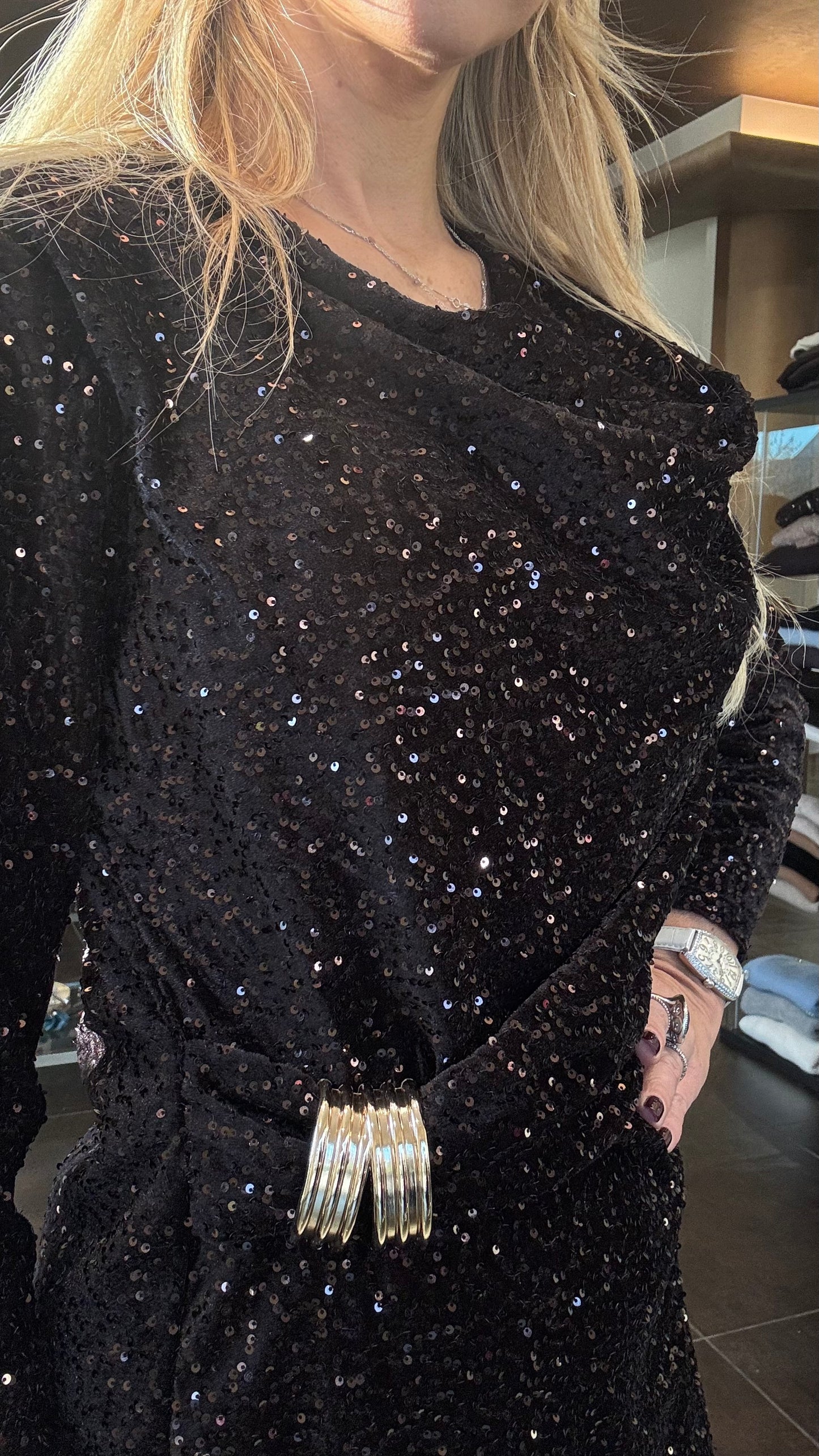 ABITO PAILETTES CIOCCOLATO