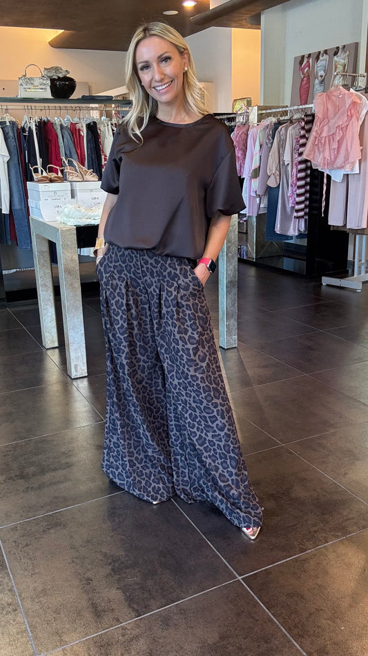 IMPERIAL- PANTALONE PALAZZO PINCE P5Y9KILC