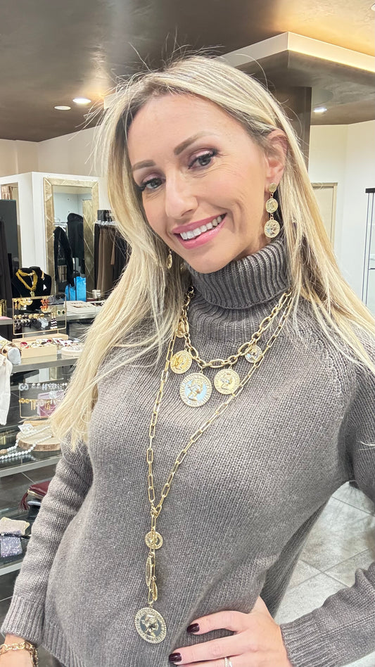 COLLANA MONETE LUNGA