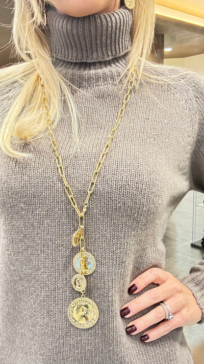 COLLANA MONETE LUNGA